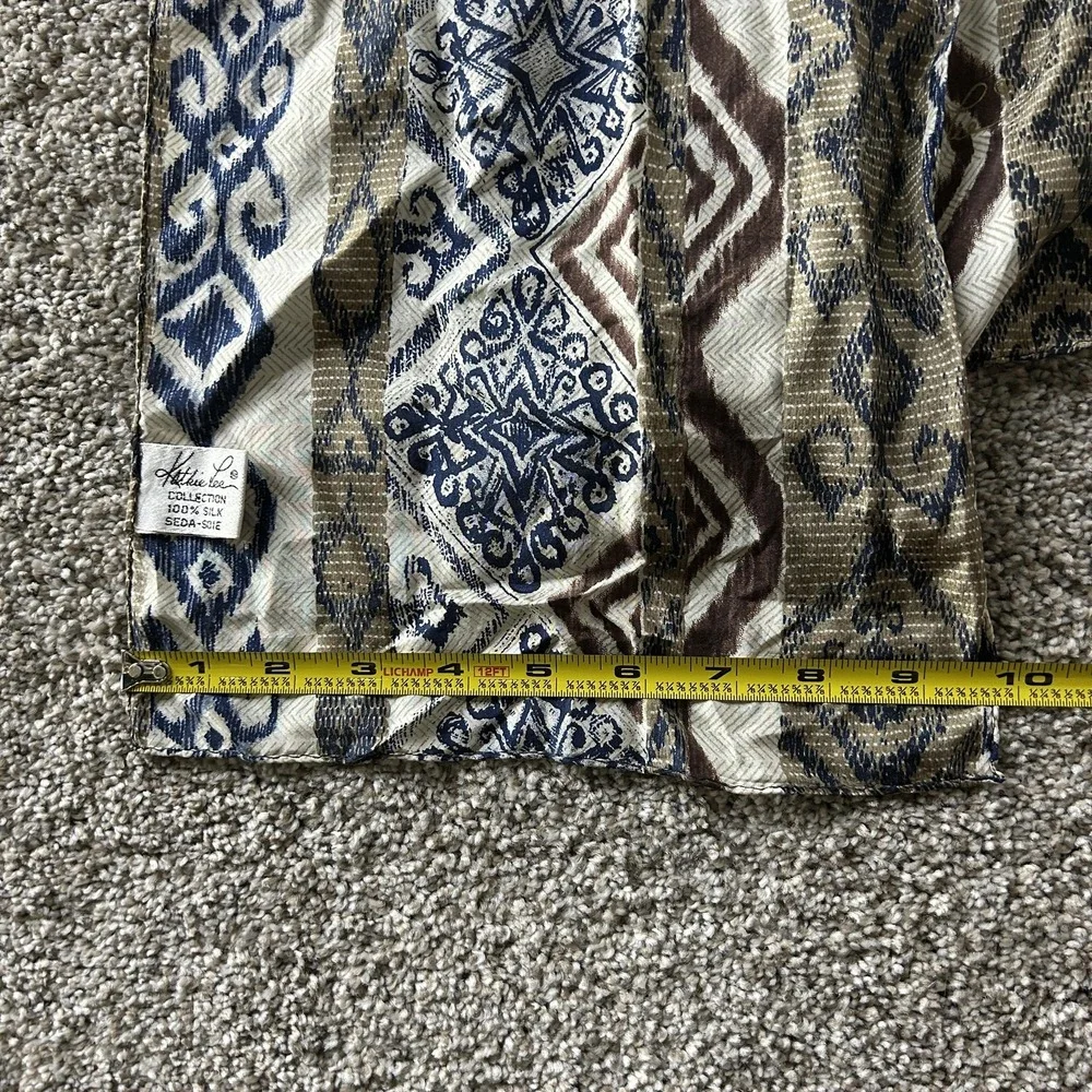 Akiko Lee Scarf Womens One Size Multicolor Silk Geometric Tribal Rectangle